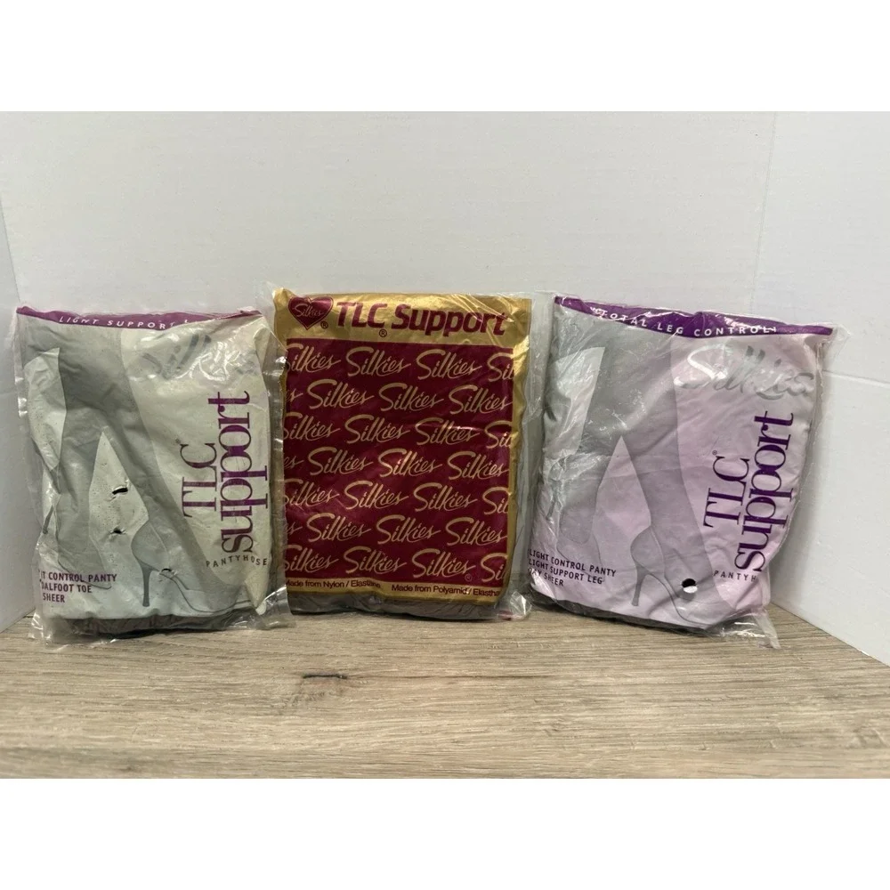 Lot Of 3 SILKIES Taupe Pantyhose Hosiery Control Top XL Queen USA 020505
